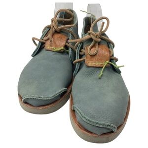 Elegant Green Leather Women's Oxfords